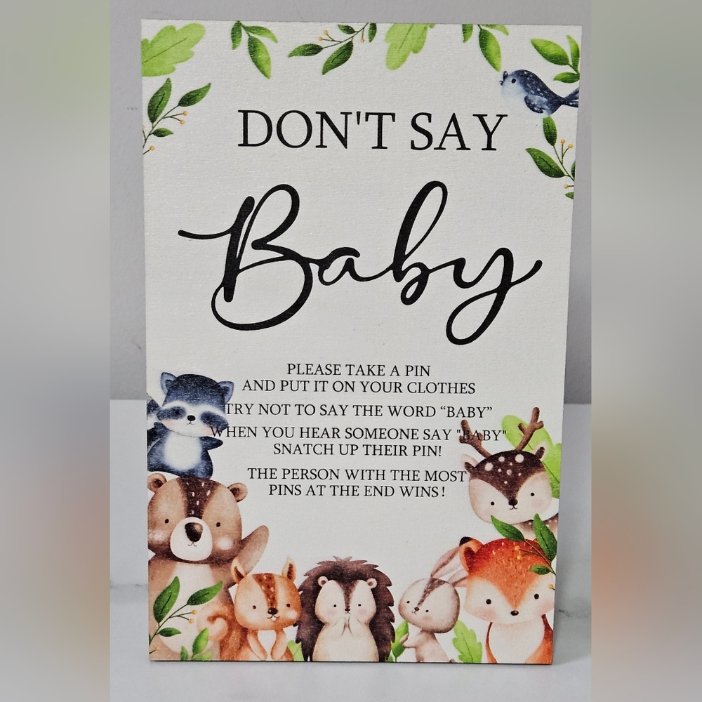 "Don't Say Baby" Woodland Theme Baby Shower Game - Picture 5 of 16